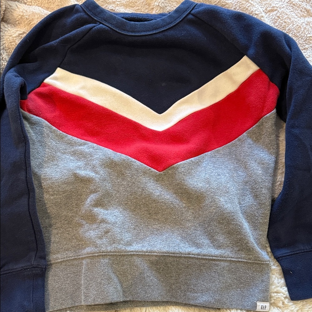 GAP Kids Colorblock Sweatshirt - Navy, Red, White, Gray